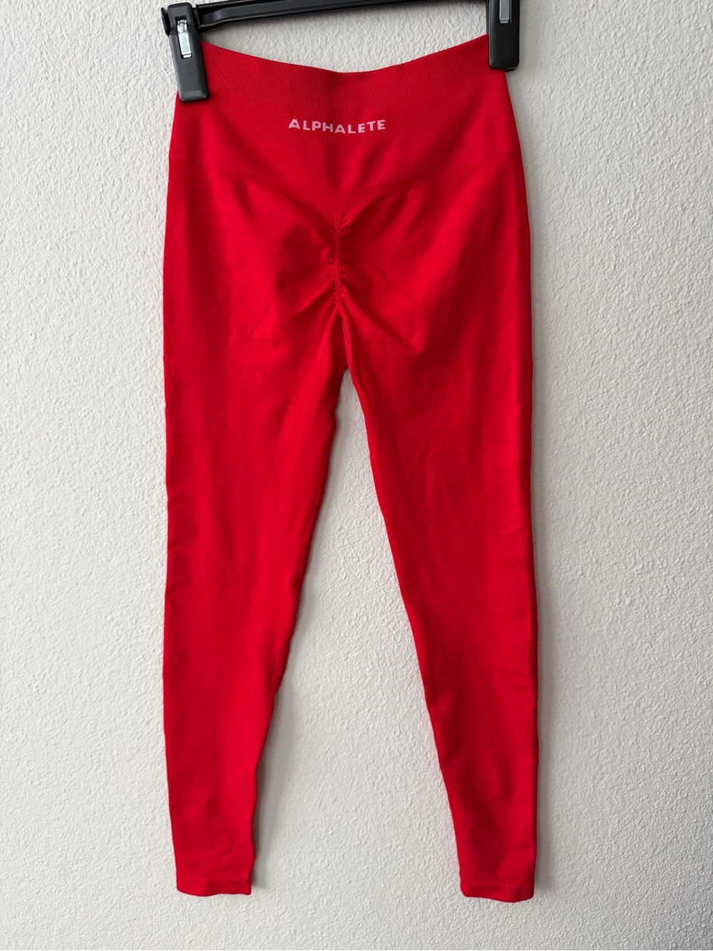 Alphalete Bright Red High-Rise Ruched Leggings